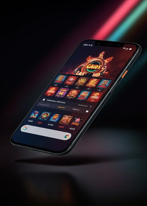 Interface of Wild Joker Casino displaying various slot games and casino features on a mobile device.